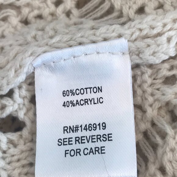 Aritzia Sunday best Freshman open weave/knit cardigan creme women S crochet maxi - Picture 11 of 12